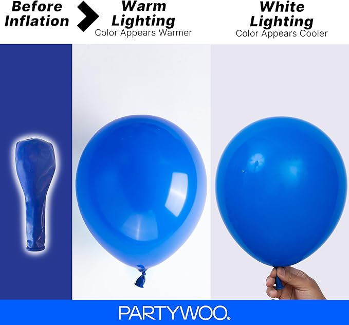 PartyWoo Royal Blue Balloons 152pcs Dark Blue Balloons Different Sizes | 18 12 - Image 3