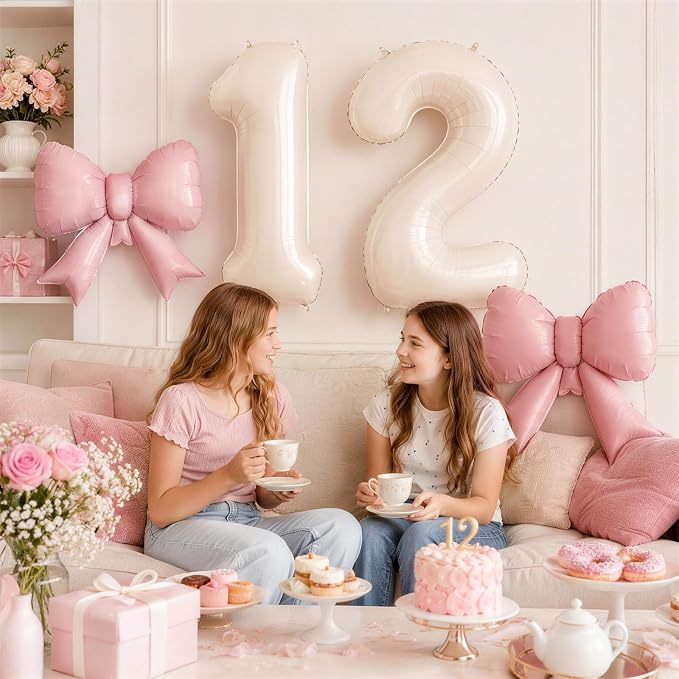 40 Inch Cream Number Balloons 0-9 - Image 6