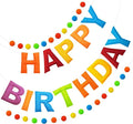 Pre-Strung 3D Felt Happy Birthday Banner, Retro Color Birthday Decorations | by Unknown