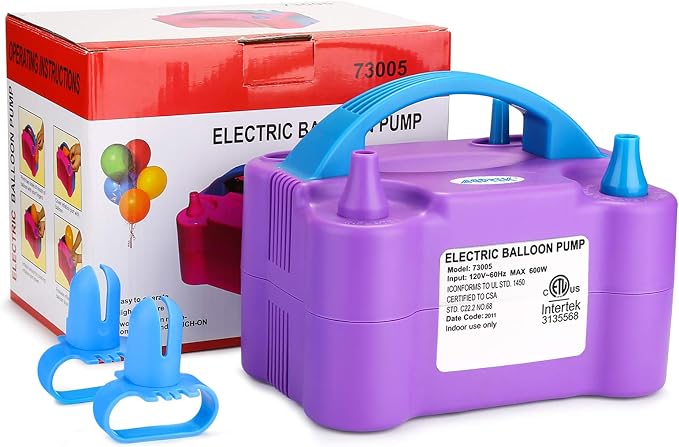AGPTEK Electric Air Balloon Pump, 110V 600W | Portable Dual Nozzle - Image 8