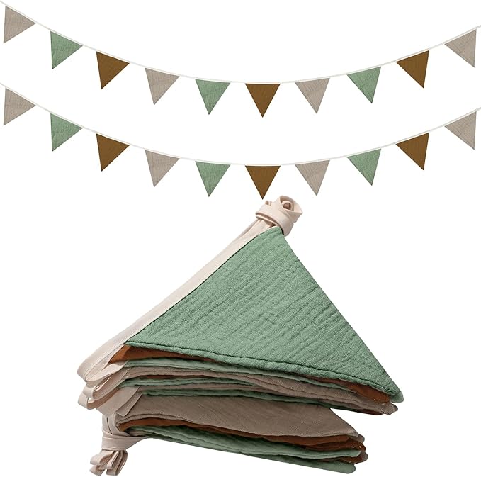 Oudain 2 Pcs Pennant Banner Flags Nursery Garland Triangle Bunting Flags by Oudain