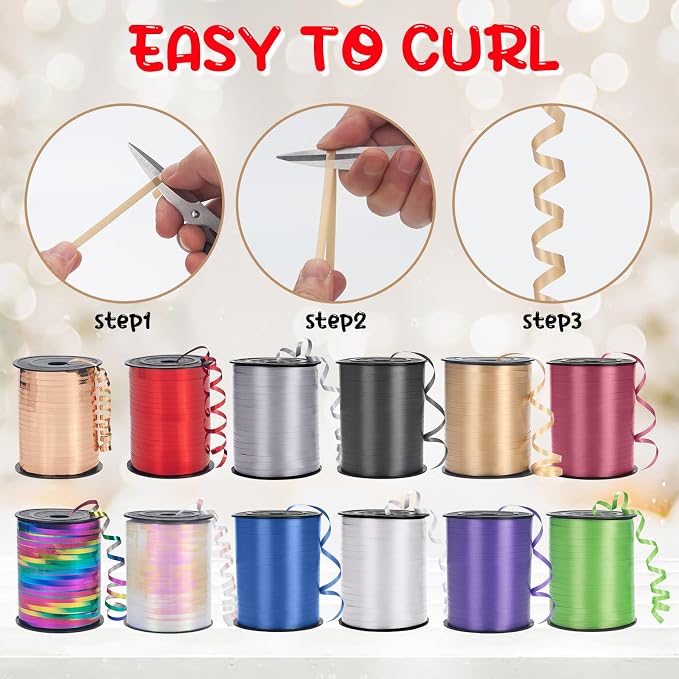 500 Yard Gold Curling Ribbon, 3/16" Thin Balloon Ribbon String, New Year and - Image 4