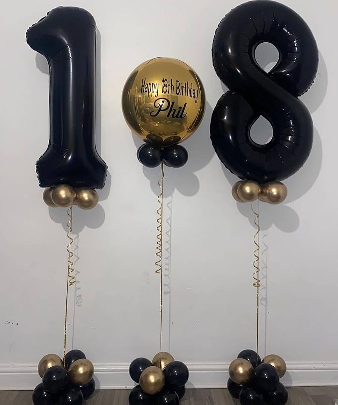 40 Inch Black 28 Balloons Giant Number 28 Balloons Black 28 Birthday Balloons - Image 4