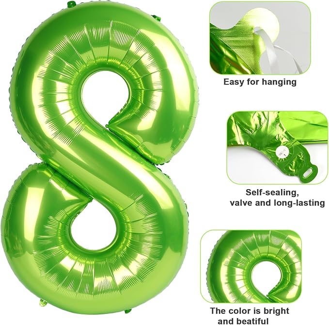 7 Balloon Number 40 Inch Light Green Balloons - Image 5
