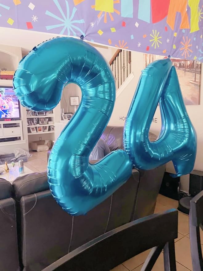 Number Balloons 12 Balloon 40 inch Light Blue - Image 3