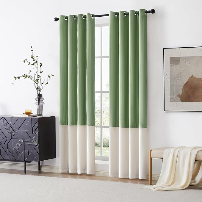 BULBUL Luxury Two Tone Velvet Curtains 108 inch - Image 7