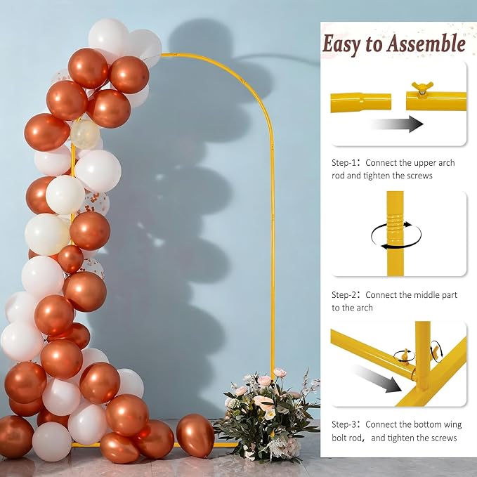 Vincidern 6.6 FT Wedding Arch Backdrop Stand - Image 8