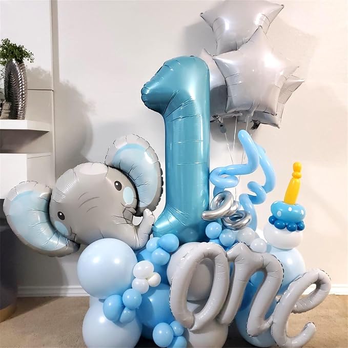 Light Blue 1 Balloon Number for 1st Birthday, 40 Inch Large Number Foil Balloons - Image 6