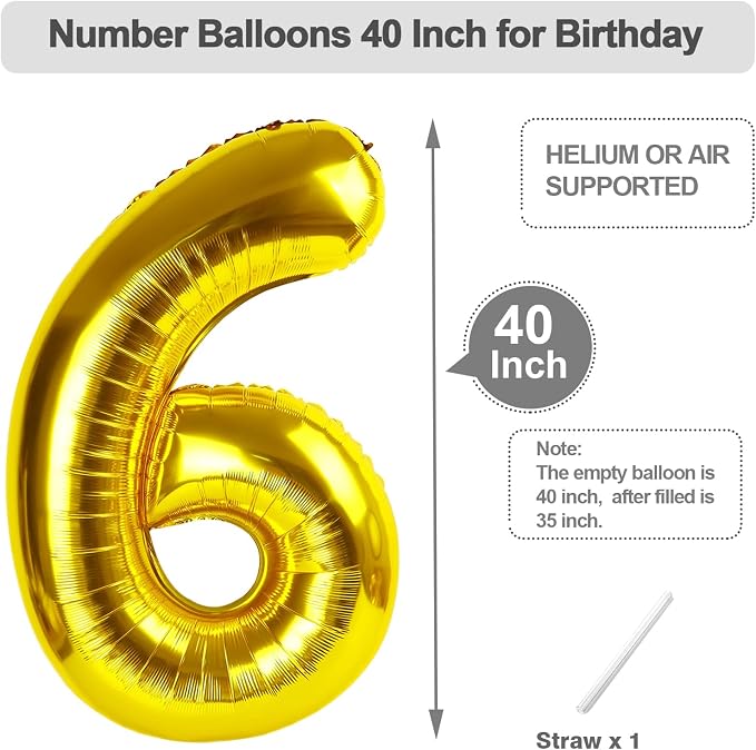 Number Balloons 40 Inch Gold 5 Balloon - Image 5