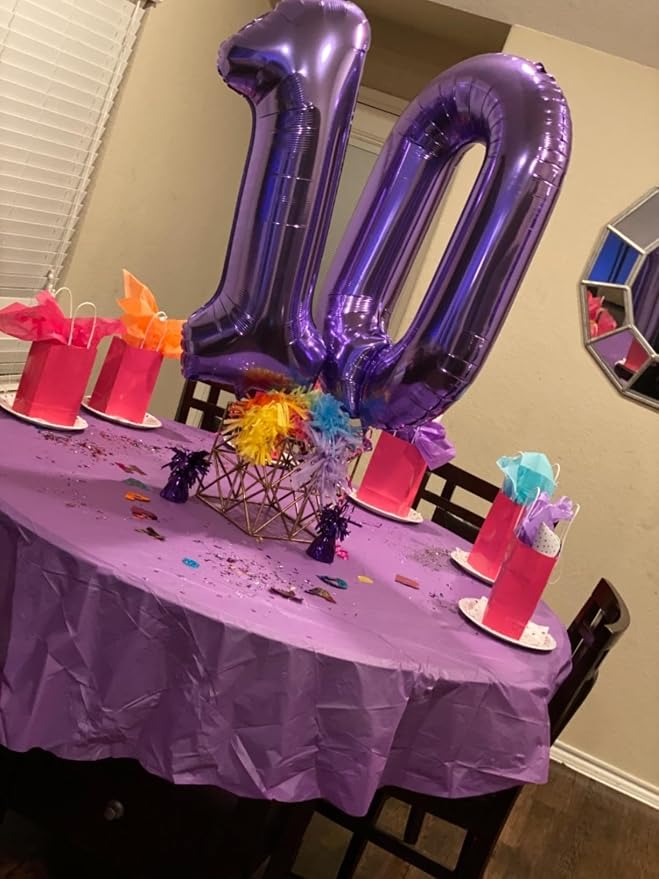 9 Balloon Numbers Birthday Decorations, 40In Purple Balloons - Image 5