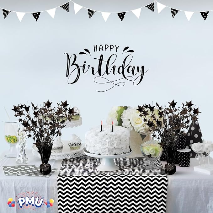 PMU 6 Pack Bursting Star Metallic Foil Spray Centerpiece- Metallic Black - Image 6