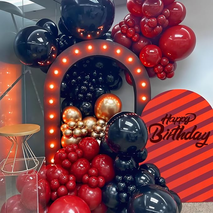 Awenztech 122pcs Dark Red Balloons Different Sizes, 18 12 10 5 inch Dark Red - Image 5