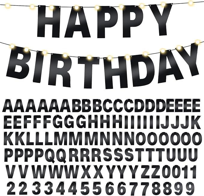 TaoBary 112 Pcs DIY Letter Kit Glitter Customizable Banner Letters Include 107 by TaoBary