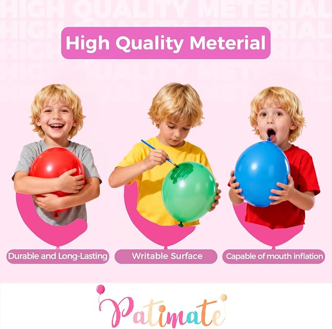 Patimate Red Balloons 100 Pack 12 Inch Matte Red Latex Party Balloons | - Image 3