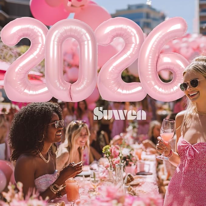SUWEN 40 Inch Pink Large 16 Number Balloons Big Foil Helium Number Balloons 0-9 - Image 3