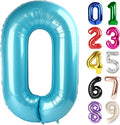0 Balloon - Pastel Blue Birthday Number Balloons, 40 Inch Decorations | Pastel by ALPHADELTAPI