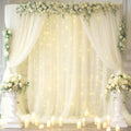 20x10ft Ivory Tulle Backdrop Curtain by Partisky