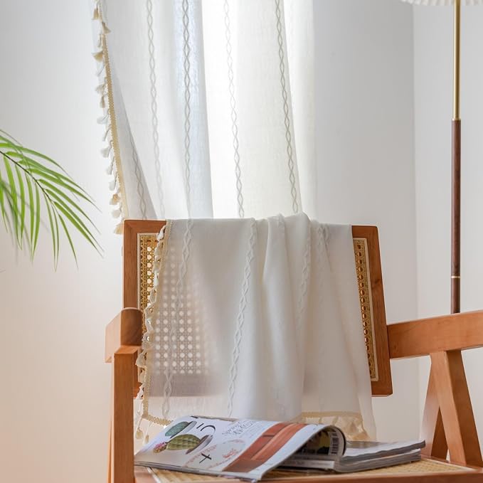 Sutuo Home Boho Curtains for Bedroom 63 Inch Length, Light Filtering Country - Image 4