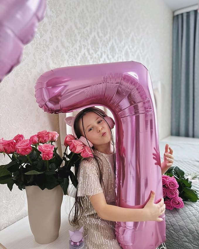 40 Inch Pink Number 4 Balloon Birthday Party Decorations - Image 3