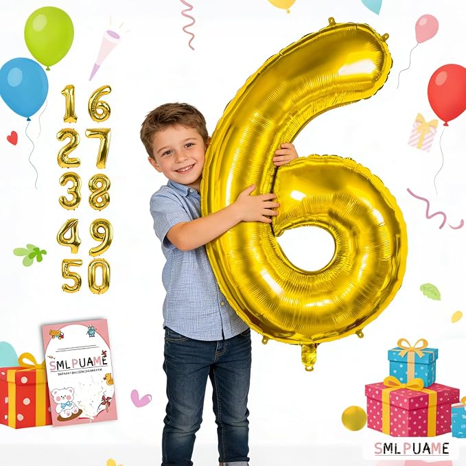 40 inch Number Balloon 0-9 Gold Large Number 9 Balloons, Digital Balloons - Image 5