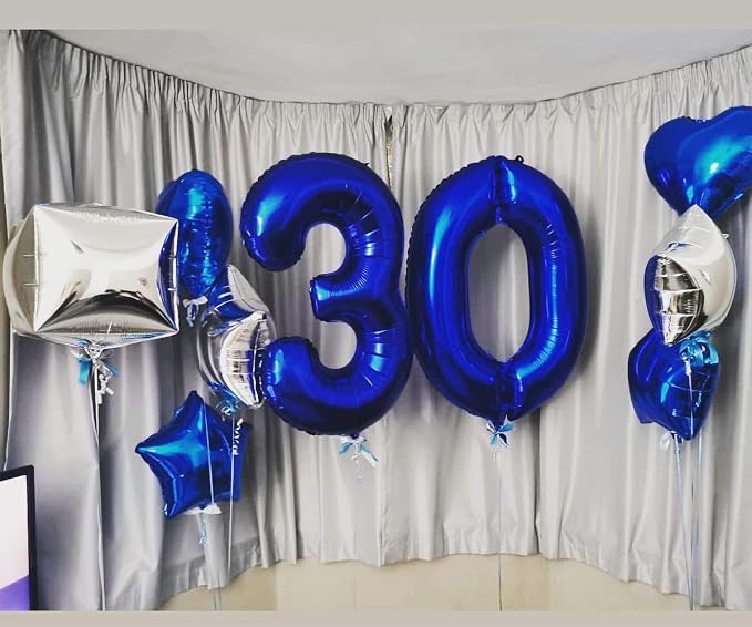 40 Inch Navy Blue 30 Number Balloons Giant Jumbo Huge 30 Foil Mylar Helium - Image 4