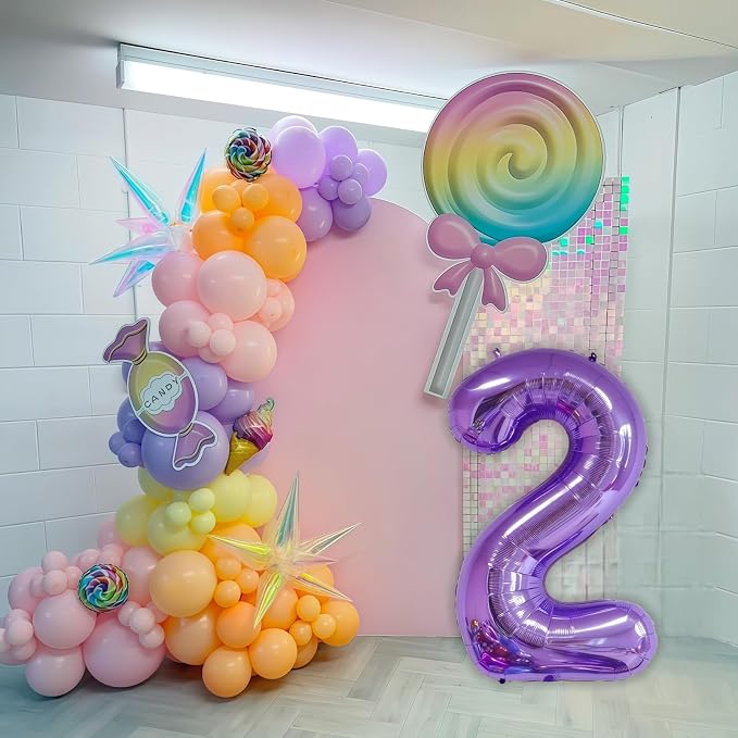 Purple 0 Balloon Number, 40 Inch Number 0 Balloon Big Purple 0 Foil Mylar - Image 2