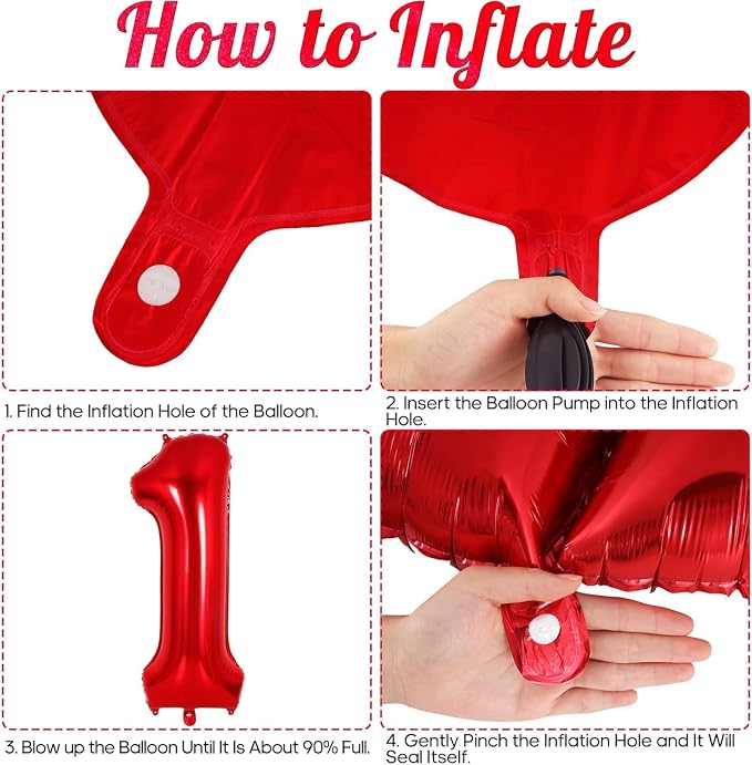 Red Number 19 Balloons, 40 Inch Big Large Foil Number Balloons, Jumbo Giant - Image 3
