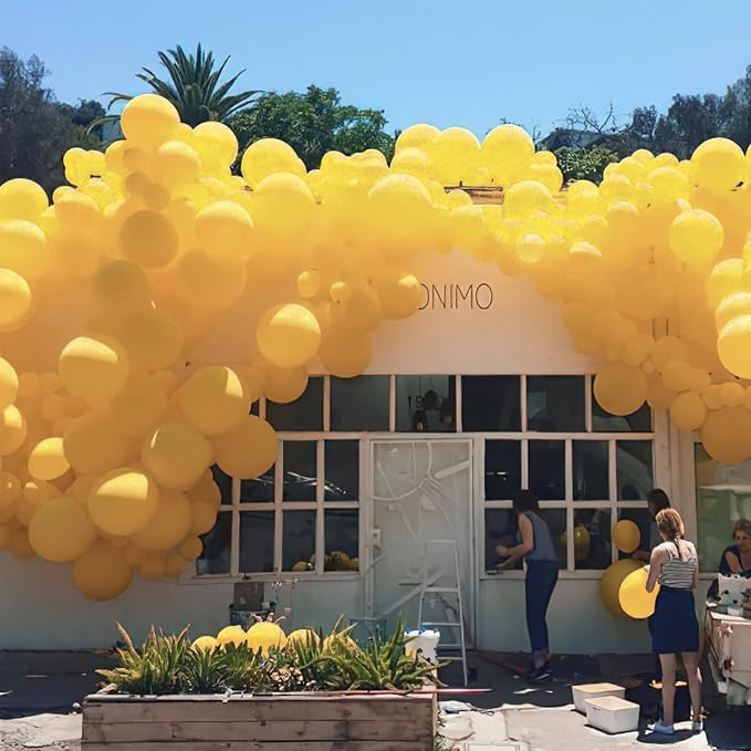 PartyWoo Mustard Yellow Balloons 100pcs 12 Inch Boho Netural Fall Balloons - Image 8