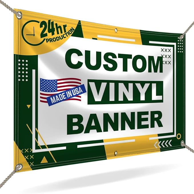 Custom Banner Custom Vinyl Banner 8'x30'- Personalized Customized Full Color by TFEN