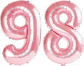 40 Inch Number 98 Balloons for 98th Birthday Party Decorations, 0-100 Jewelry by FOBELEC