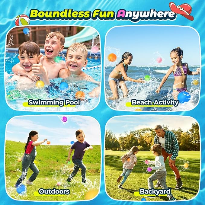 12Pcs Reusable Water Balloons, Pool Beach water Toys - Image 5