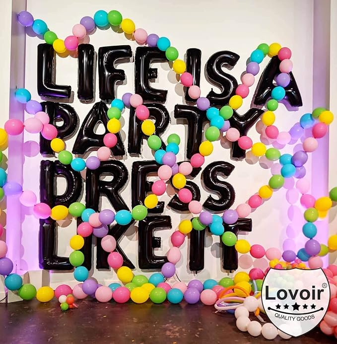 Lovoir 40 Inch Large Black Letter I Balloons Big Size Jumbo Mylar Foil Helium - Image 3