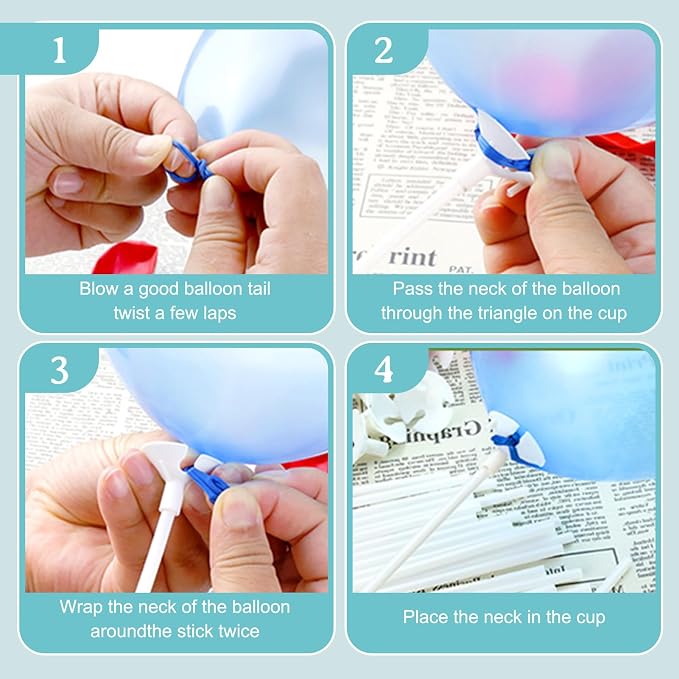 PP OPOUNT 20 PCS Long Balloon Sticks, 15.7 inches Balloon Sticks - Image 3