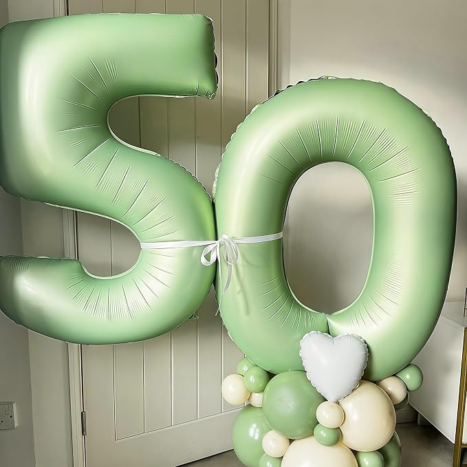 Sage Green Number 30 Balloon, 30 Balloon - Image 7