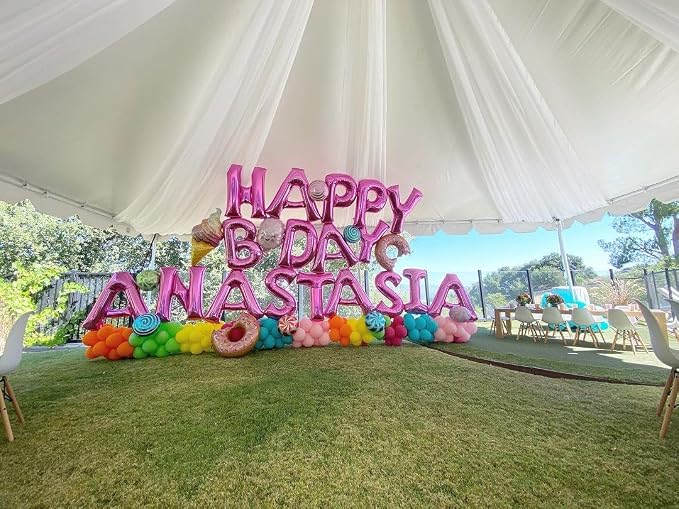 Hot Pink Letter P Balloons, P Letter Balloon 40 Inch Foil P Balloon | Hot Pink - Image 6