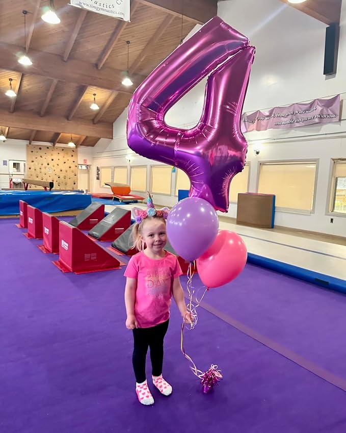 6 Balloon - Pink Birthday Number Balloons, 40 Inch Decorations Men Women | Pink - Image 7