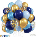 Metallic Chrome Blue Gold Balloons by FEYG