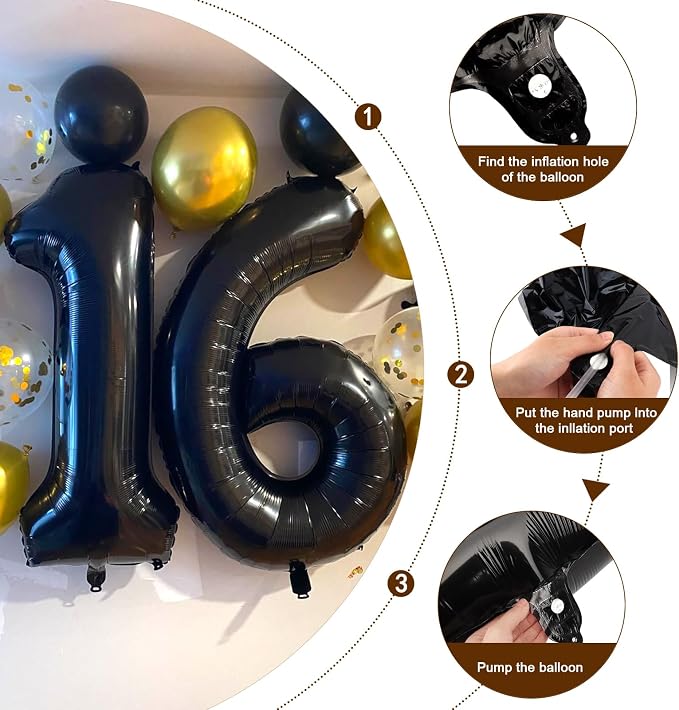 2 Balloon 40 inch Black Number Balloons - Image 6