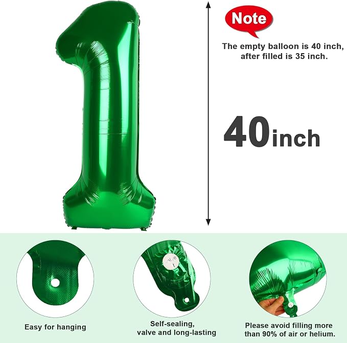 Number Balloons Dark Green 11 Balloon 40 inch - Image 6