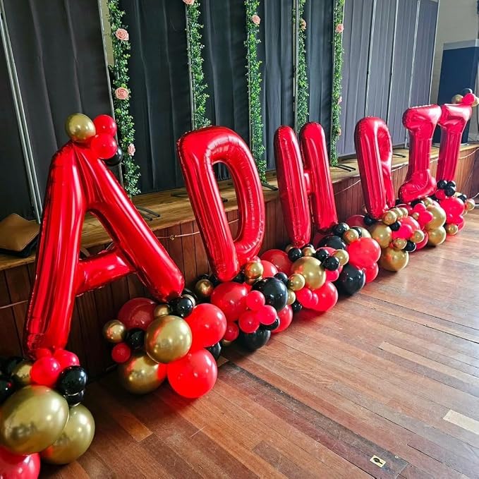 Red Letter D Balloons, D Balloon 40 Inch D Balloons Letter - Image 3