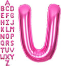 SUWEN 40 Inch Hot Pink Large U Letter Balloons Big Foil Helium Letter A-Z | by SUWEN