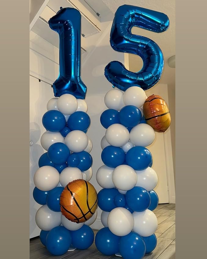 0 Balloon - Metallic Blue Birthday Number Balloons, 40 Inch Decorations | - Image 8