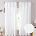 Tollpiz Short Linen Curtain Living Room Rod Pocket Semi Sheer Curtains Burlap by Tollpiz