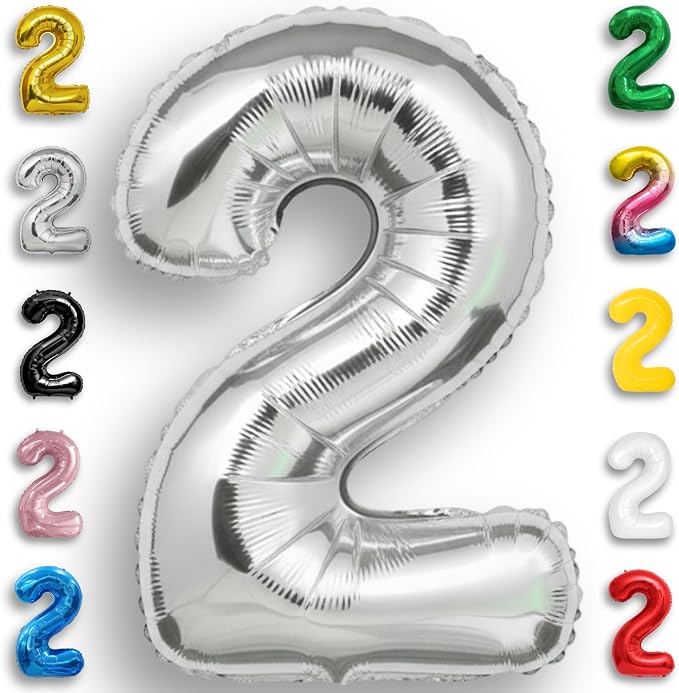 Silver Number Balloon 2 Mylar Foil Balloons 40 inch by Unknown
