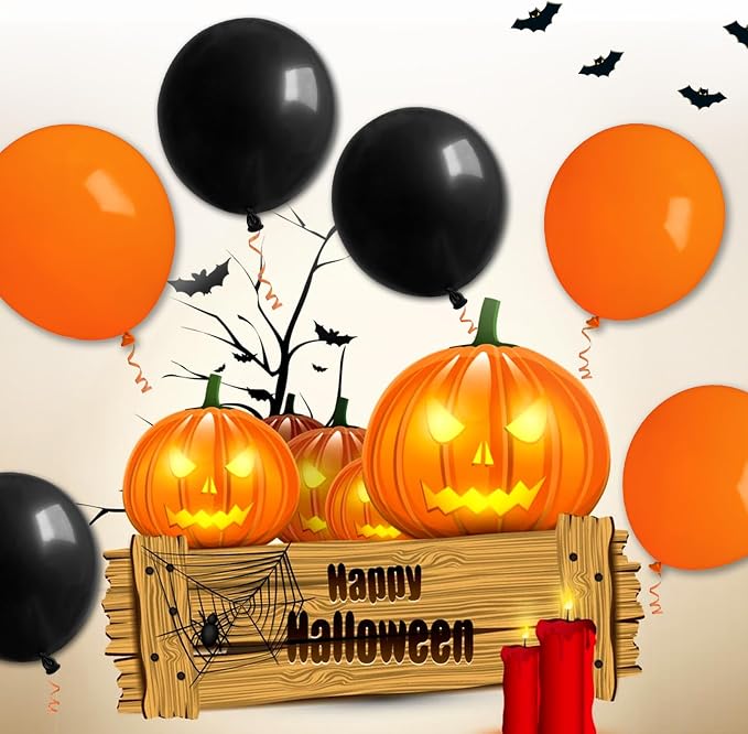 Orange Balloons 100 Pack 12 inch Thicken Latex Halloween Balloons Orange Round - Image 3