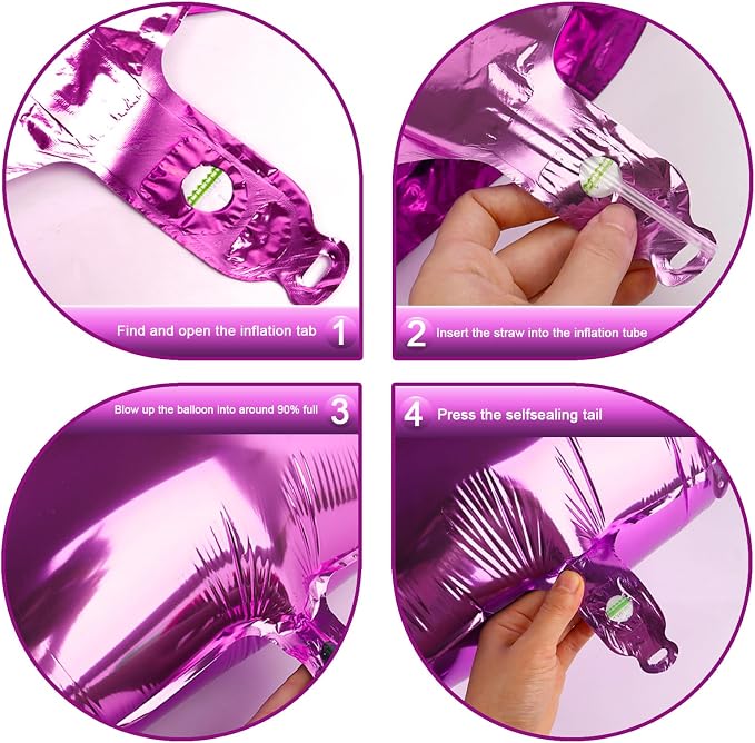 Rosy Purple Number 1 Balloon 40 inch, 1st Birthday Party Balloons Decoration | - Image 2
