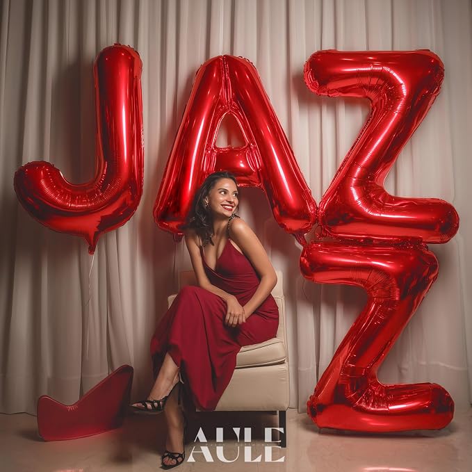AULE 40 Inch Red S Balloon Letter Foil A-Z Birthday Big Alphabet | Birthday - Image 5
