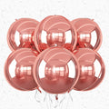 6Pcs Rose Gold Round Foil Balloons, Giant 4D Round Ball Balloons, 22 Inch by Adorely