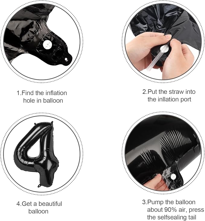 Numbers 26 Balloon 40Inch Black Balloons - Image 6