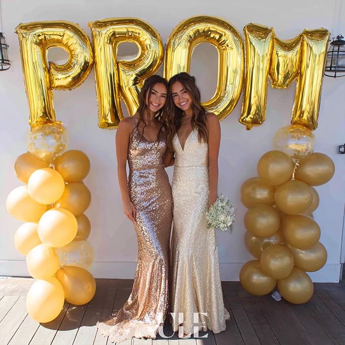 AULE 40 Inch Gold W Balloon Letter Foil A-Z Birthday Big Alphabet | Birthday - Image 3